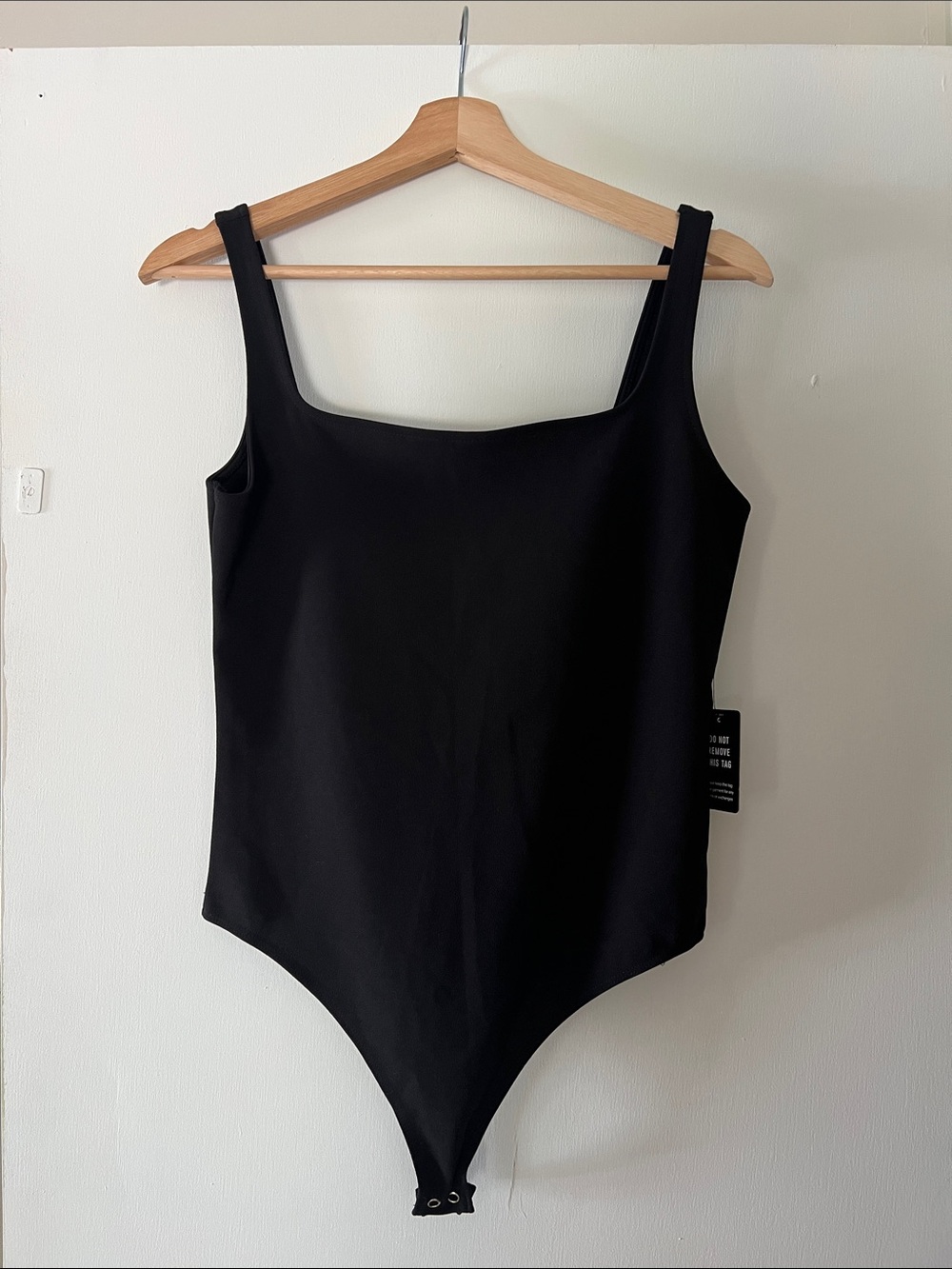 NWT Express Black Square Neck Thong Bodysuit Size M